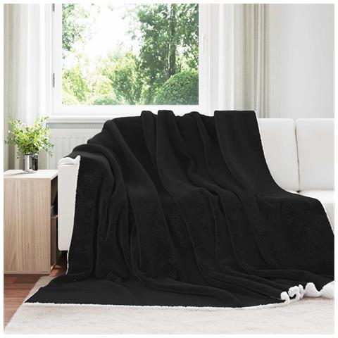 Coperta Nero 240 x 270 cm Panno - Foto 2