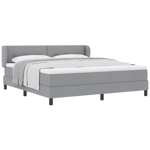 Letto a molle con materasso Grigio chiaro 180 x 200 cm Tessuto - Foto 1