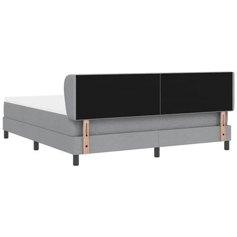 Letto a molle con materasso Grigio chiaro 180 x 200 cm Tessuto - Foto 9