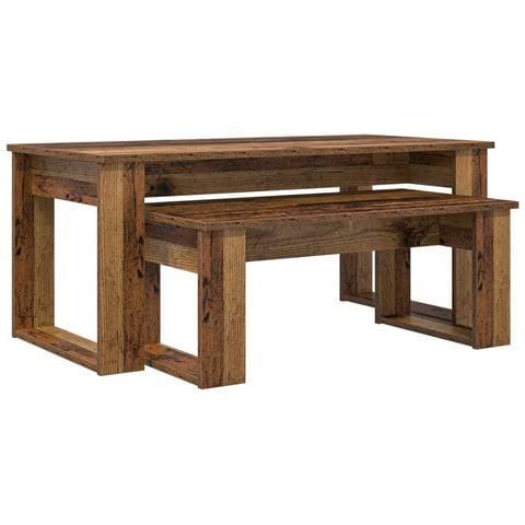Set di Tavolini da Caffè 2 pcs Legno vecchio Legno multistrato - Foto 1