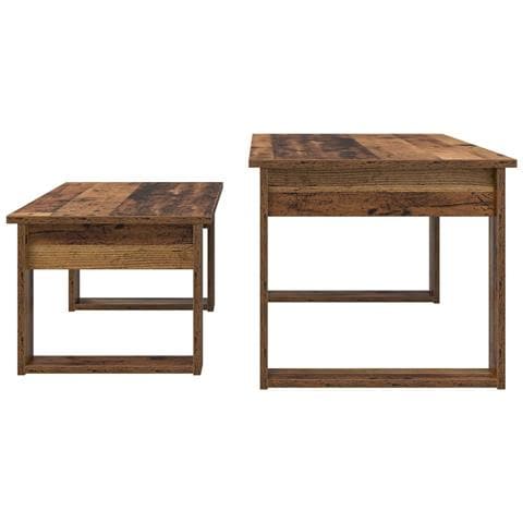 Set di Tavolini da Caffè 2 pcs Legno vecchio Legno multistrato - Foto 9