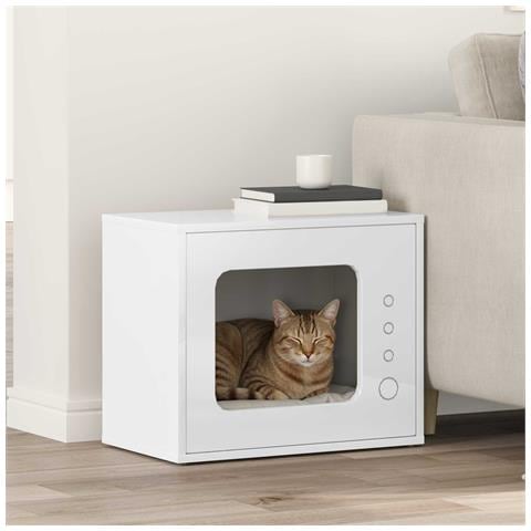 Casa per Gatti Bianco Lucido 51 x 30 x 42,5 cm - Foto 2