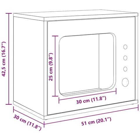 Casa per Gatti Bianco Lucido 51 x 30 x 42,5 cm - Foto 9