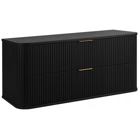 | Mobili bagno 120cm | Nero opaco - legno | L /H /P 120/52/41cm | ELEGANCE | Mobiletto, mobili bagno, basi, lavabo - Foto 1