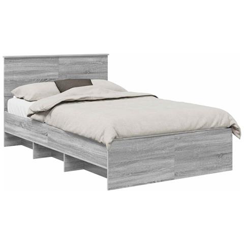 Struttura del letto con testiera Grigio Sonoma 137 x 203 cm - Foto 1