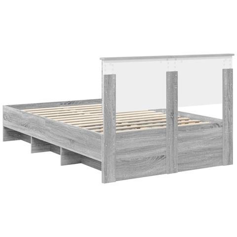 Struttura del letto con testiera Grigio Sonoma 137 x 203 cm - Foto 9