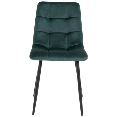 Set 2 Sedie Da Pranzo Middelfart In Velluto Verde Scuro Con Gambe Nere - Foto 2
