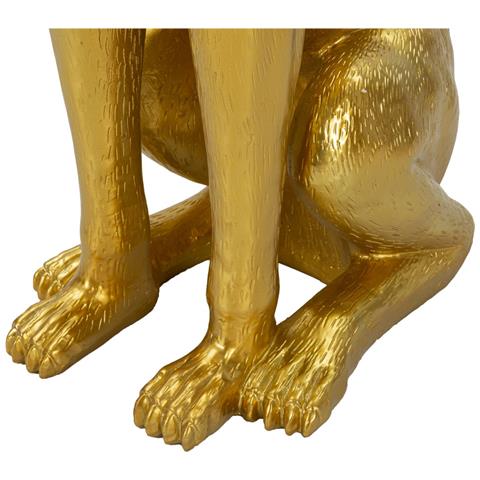 Scultura Cane Pit Svuotatasche Grande In Resina Dorata - Foto 8