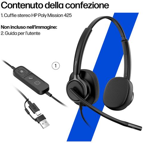 Cuffie cablate monoaurali Mission 415 USB Classic - Foto 2