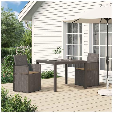 Sedie da pranzo da giardino 2 pcs Grigio chiaro e Tortora PP - Foto 2