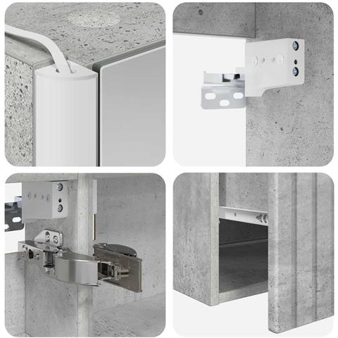 Set di Armadi da Bagno 5 pcs Grigio Cemento 53 x 15,5 x 70 cm - Foto 9