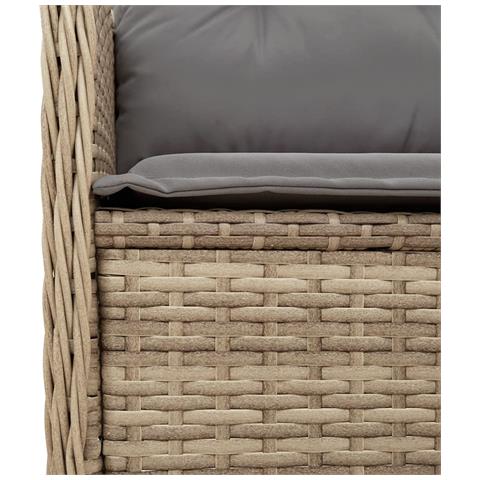 Sedie Reclinabili da Giardino 2pz con Cuscini Beige Polyrattan - Foto 9