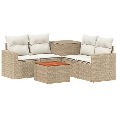 Set di divani 6 pz Beige e Bianco Crema - Foto 1
