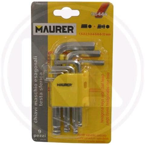 CHIAVI Esagonali MASCHIO IN SERIE 9 pz con Testa Sferica Astuccio PVC - Foto 1