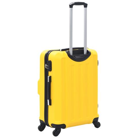 Set Trolley A Custodia Rigida 3 Pz Giallo In Abs - Foto 2