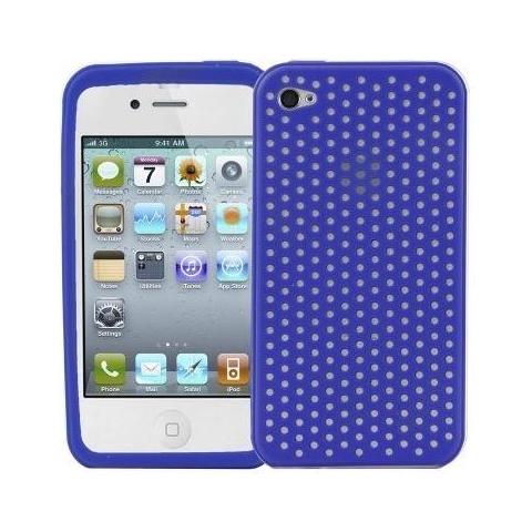 Net Series Custodia in silicone per Apple iPhone 4, Blu - Foto 1