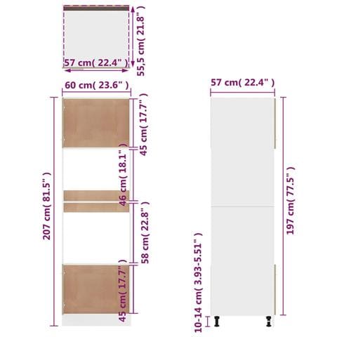 Armadio per Microonde “Lyon” Rovere Fumo 60x57x207cm - Foto 10