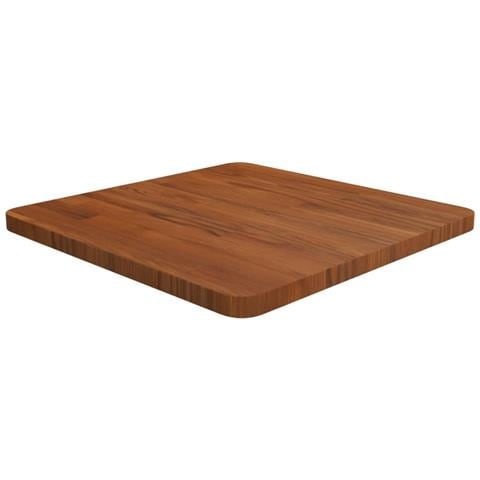 Piano Tavolo Quadrato Marrone Scuro 50x50x2,5cm Rovere Trattato - Foto 1
