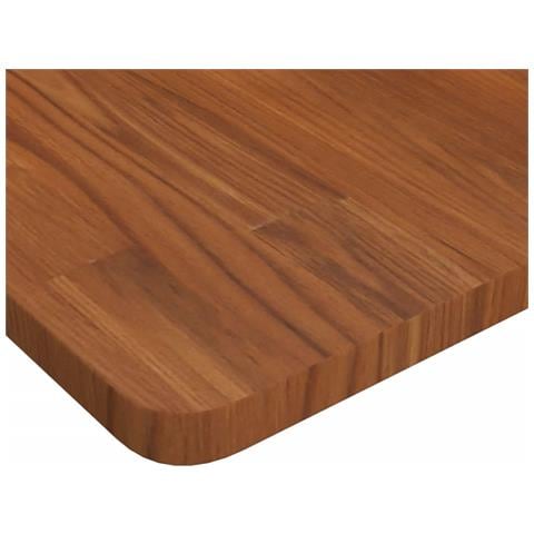 Piano Tavolo Quadrato Marrone Scuro 50x50x2,5cm Rovere Trattato - Foto 4