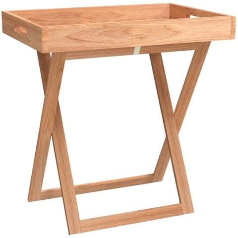 Tavolo a Vassoio Pieghevole 52x36x56,5cm Legno Massello di Noce - Foto 1