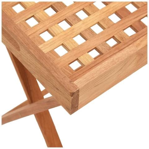 Tavolo a Vassoio Pieghevole 52x36x56,5cm Legno Massello di Noce - Foto 7