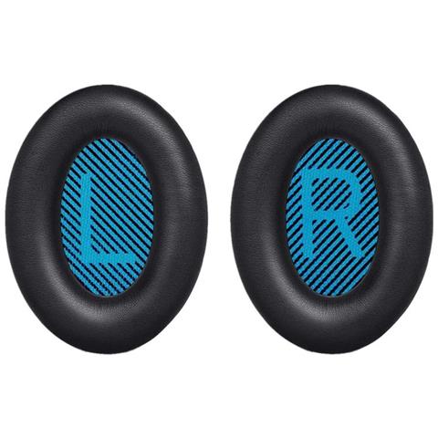 Cuscinetti Auricolari Di Alta Qualità Per Cuffie Bose Qc 35/25/15 1 Paio Black+blue - Foto 1