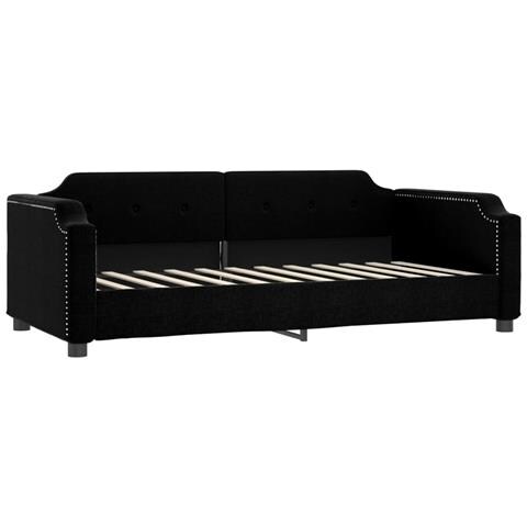 Divano Letto Estraibile Con Materassi Nero 90x190 Cm In Tessuto - Foto 9