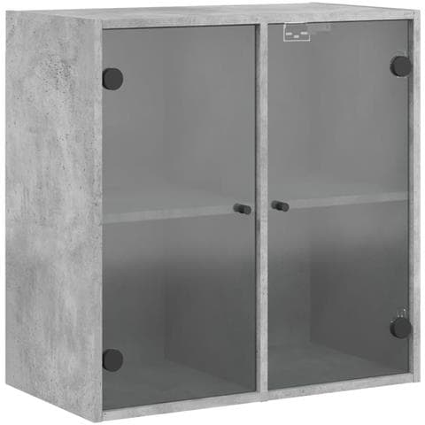 Mobile A Muro Con Ante In Vetro Grigio Cemento 68x37x68,5 Cm - Foto 2