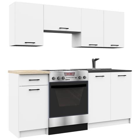 Set Armadi da Cucina OLIWIA, 5 Pezzi, 180x46x203 cm, Colore Bianco - Foto 1