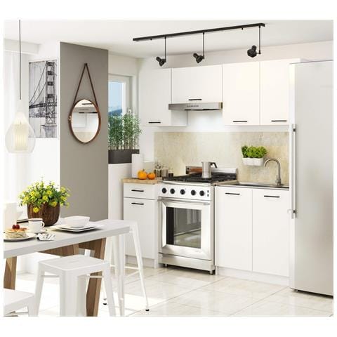 Set Armadi da Cucina OLIWIA, 5 Pezzi, 180x46x203 cm, Colore Bianco - Foto 2