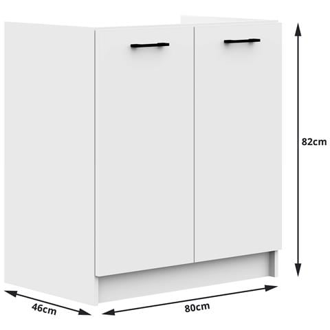 Set Armadi da Cucina OLIWIA, 5 Pezzi, 180x46x203 cm, Colore Bianco - Foto 8
