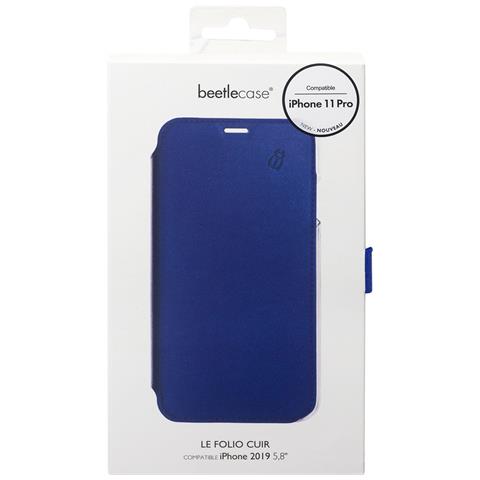 Custodia Per Iphone 11 Pro In Pelle Con Retro Trasparente E Portacarte, Blu - Foto 4