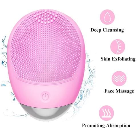 Spazzola Per La Pulizia Del Viso, Scrubber Elettrico Per Il Viso Impermeabile In Silicone Morbido 3 In 1, Spazzola Per Il Viso Vibrante Sonica Impermeabile Ipx7 Ricaricabile Tramite Usb Per Pulizia Profonda, Esfoliante Delicato E Massaggio - Rosa - Foto 2