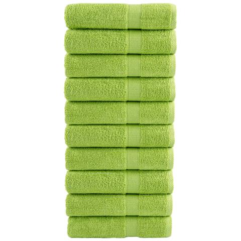 Asciugamani SOLUND 10 pz Verde Mela 50x100 cm 600 g /m² - Foto 1