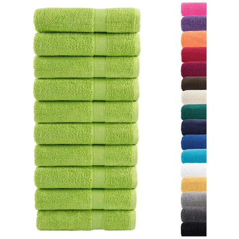 Asciugamani SOLUND 10 pz Verde Mela 50x100 cm 600 g /m² - Foto 2