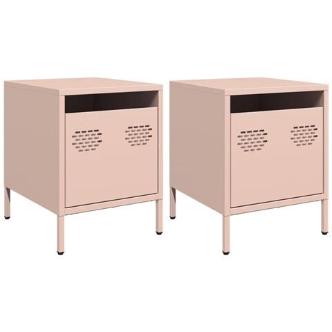 Comodini 2 Pz Rosa 35x39x43,5 Cm In Acciaio - Foto 1