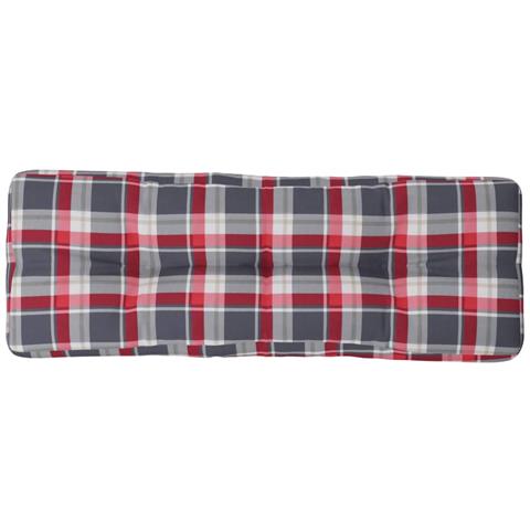 Cuscino Per Pallet A Quadri Rossi 120x40x12 Cm In Tessuto - Foto 2