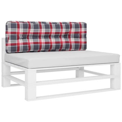 Cuscino Per Pallet A Quadri Rossi 120x40x12 Cm In Tessuto - Foto 3