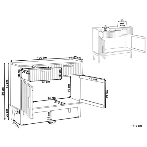Credenza A 2 Ante Lynwood Marrone Chiaro - Foto 5
