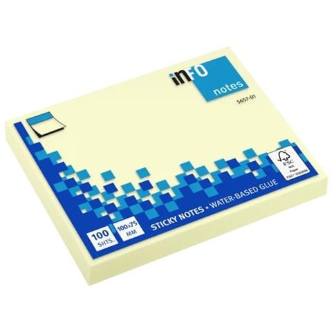 Blocco Info Di Da 100 Foglietti Adesivi 100 X 75 Mm - Certificazione Fsc? - Colore Giallo - Foto 1