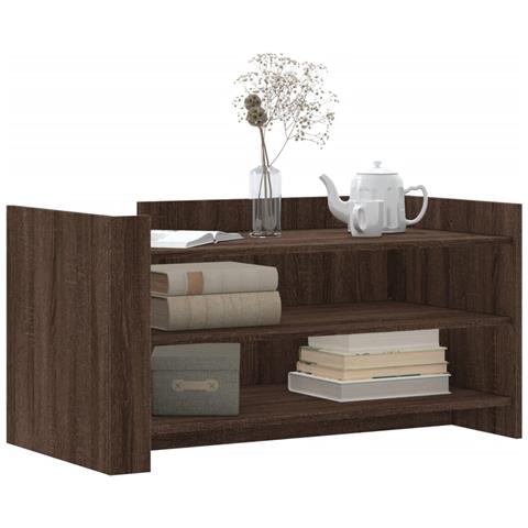 Tavolino Salotto Rovere Marrone 100x50x50 Cm Legno Multistrato - Foto 3