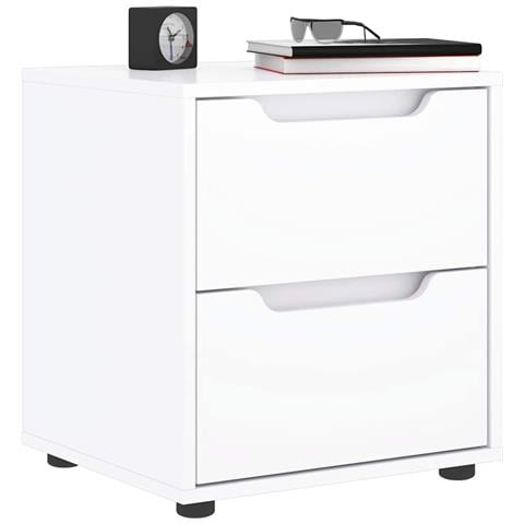 Comodino Visnes Bianco 45x40x50 Cm In Legno Multistrato - Foto 1