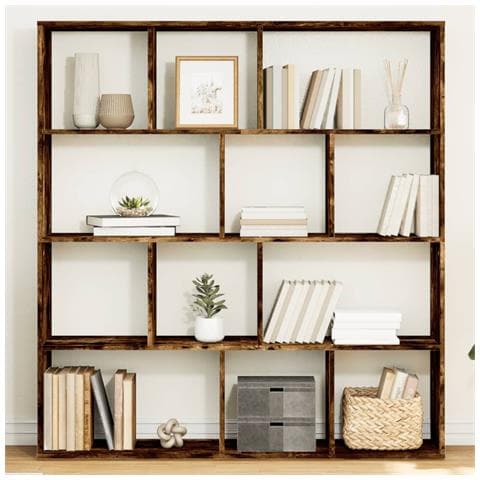 Libreria Rovere Fumo 132x29x141,5 Cm In Legno Multistrato - Foto 1