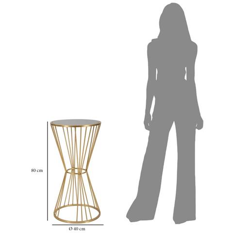 Tavolino Mf590 - Oro - Metallo - 40x40x80 Cm - Foto 6