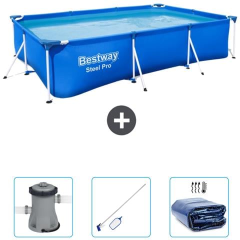 Piscina Fuori Terra - Rettangolo - 300x201x66 Cm - Blu - Include Accessori Coordinati Cb45 - Foto 1