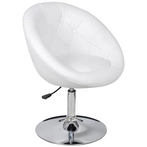 Sgabello Da Bar Bianco In Similpelle - Foto 1