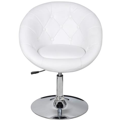 Sgabello Da Bar Bianco In Similpelle - Foto 2