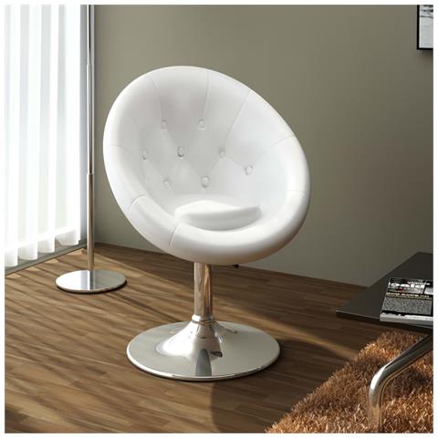 Sgabello Da Bar Bianco In Similpelle - Foto 6