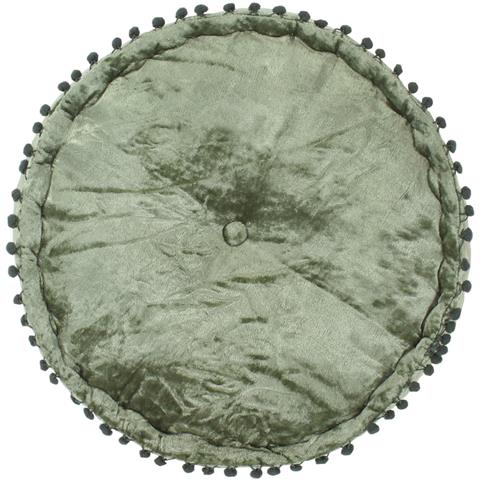 Lusso Casadino -  Pouf Rotondo In Velluto 40x20 Cm Verde - Foto 1