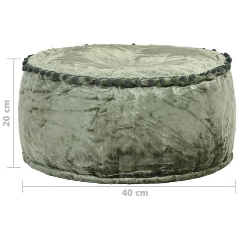 Lusso Casadino -  Pouf Rotondo In Velluto 40x20 Cm Verde - Foto 4